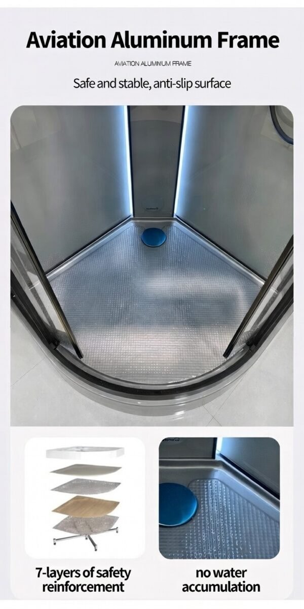 Arc Glass Shower Enclosure for Modern Bathroom Wet-Dry Separation