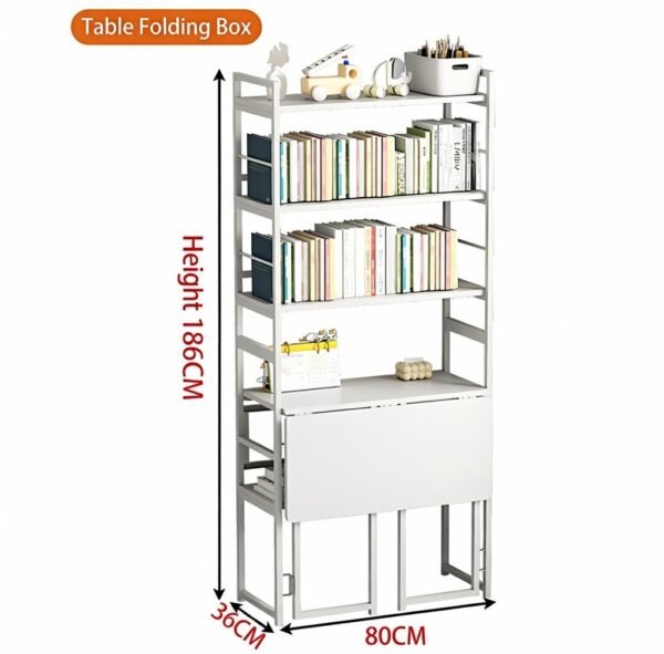 FoldSmart Kids Folding Study Desk with Bookshelf