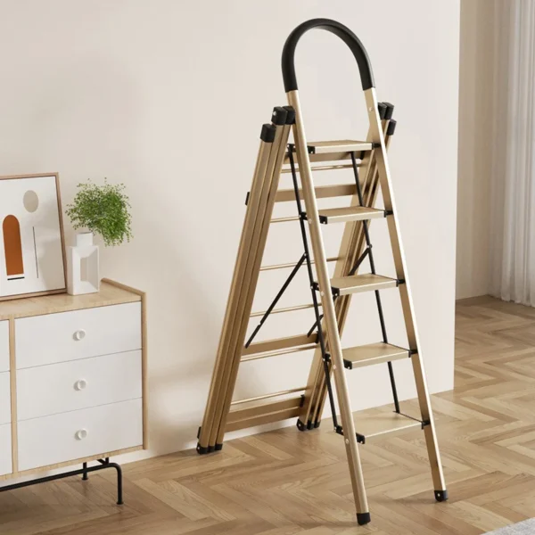 2-in-1 Aluminum 4-Step Folding Ladder & Clothes Airer, Freestanding Multifunctional Step Ladder with Non-Slip Pedals, No Assembly Required, for Indoor & Outdoor Use