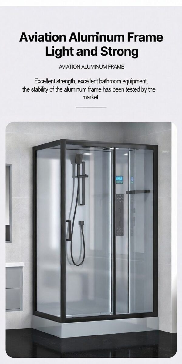 7 Rectangular Glass Shower Enclosure with Integrated Bathroom Wet-Dry Separation