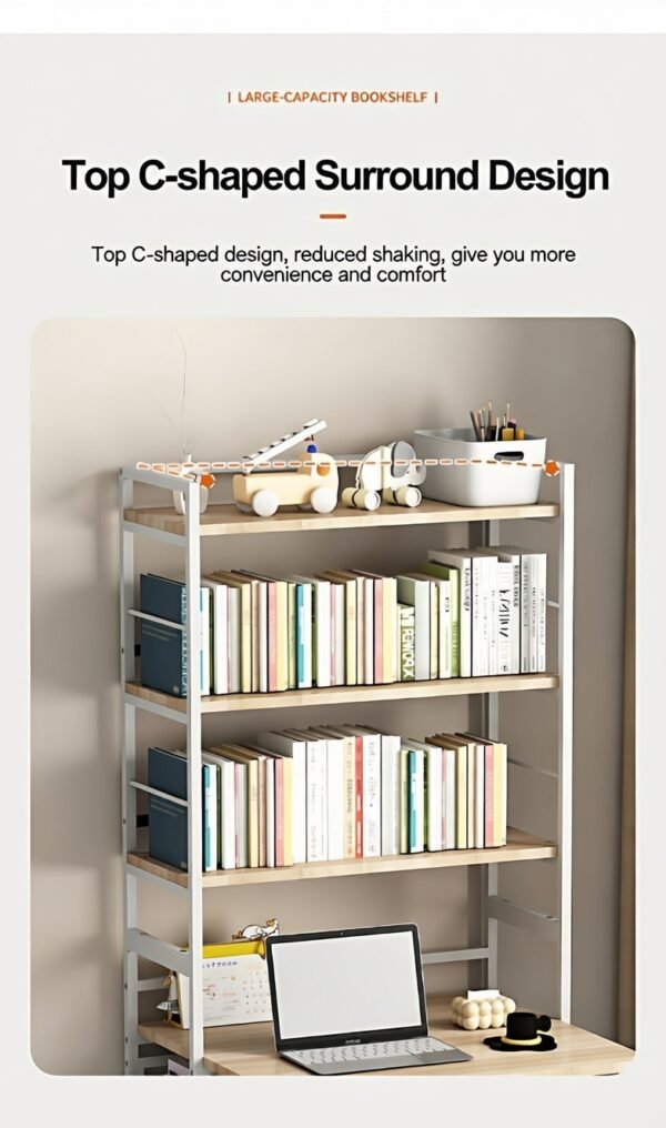 FoldSmart Kids Folding Study Desk with Bookshelf