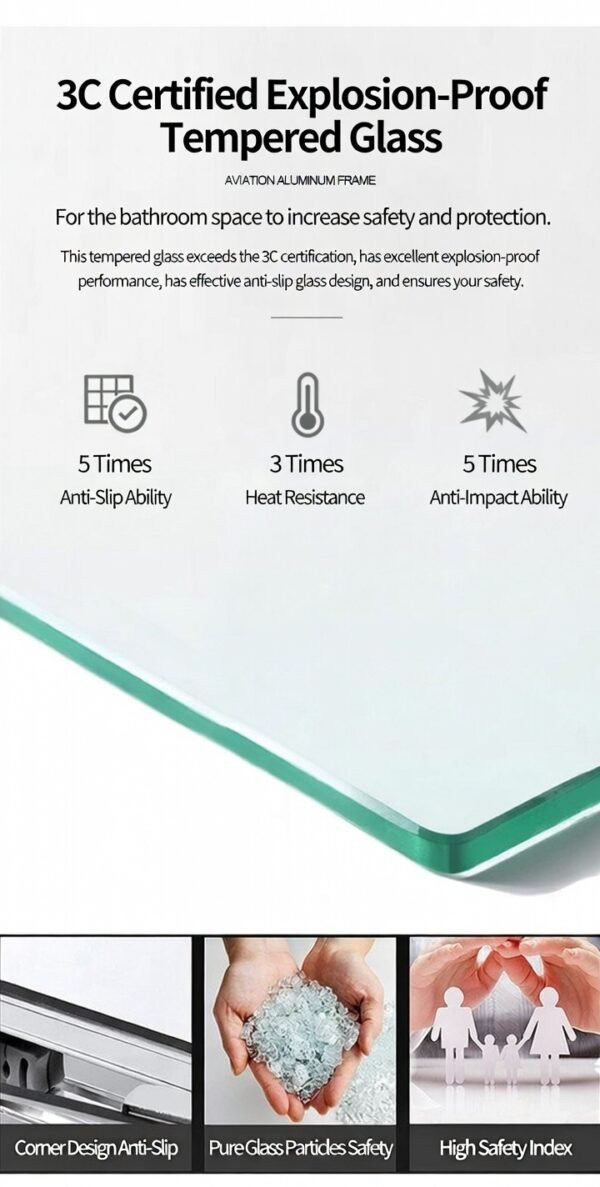 Arc Glass Shower Enclosure for Modern Bathroom Wet-Dry Separation