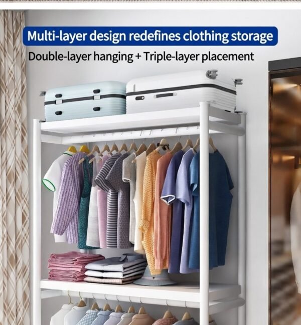 image (10) Metal Freestanding Garment Rack for Bedroom and Wardrobe Storage
