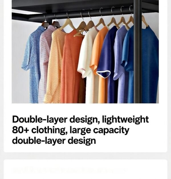 image (13) Metal Freestanding Garment Rack for Bedroom and Wardrobe Storage