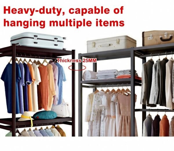image (8) Metal Freestanding Garment Rack for Bedroom and Wardrobe Storage