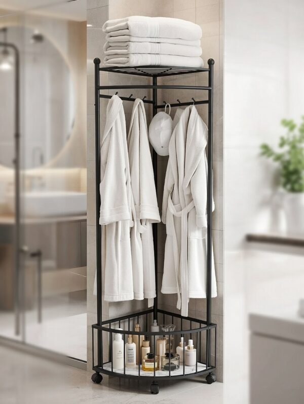 image 9) Corner Coat Rack