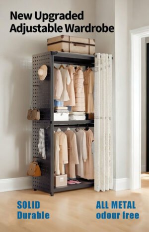 Metal Freestanding Garment Rack for Bedroom and Wardrobe Storage