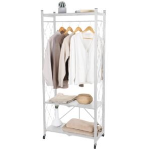 Foldable Storage Shelves with Wheels