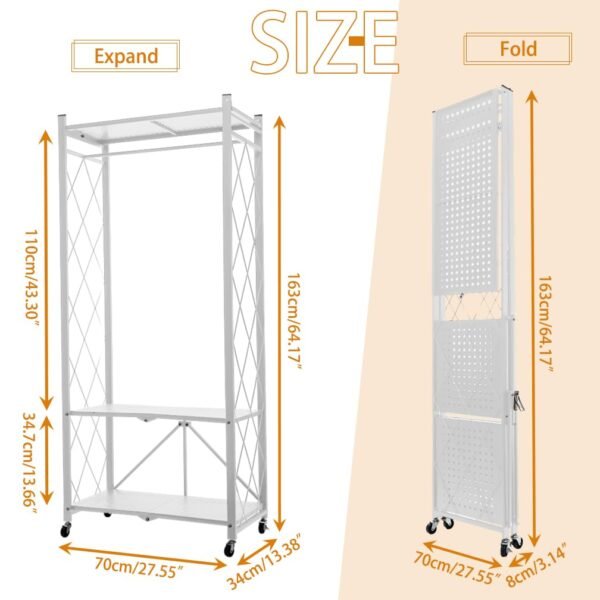 Version 1.0.0 Foldable Storage Shelves with Wheels