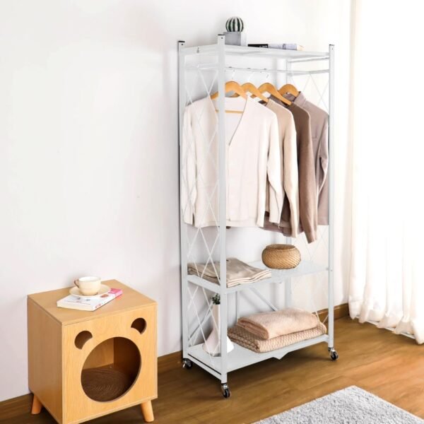 Version 1.0.0 Foldable Storage Shelves with Wheels
