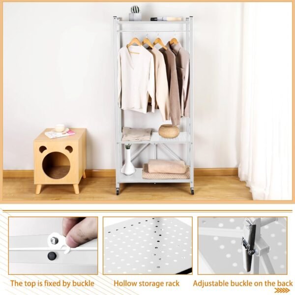 Version 1.0.0 Foldable Storage Shelves with Wheels