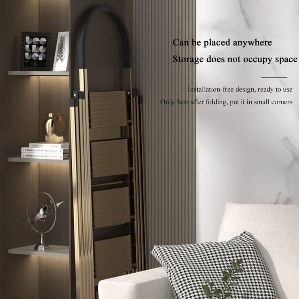 2-in-1 Aluminum 4-Step Folding Ladder & Clothes Airer, Freestanding Multifunctional Step Ladder with Non-Slip Pedals, No Assembly Required, for Indoor & Outdoor Use