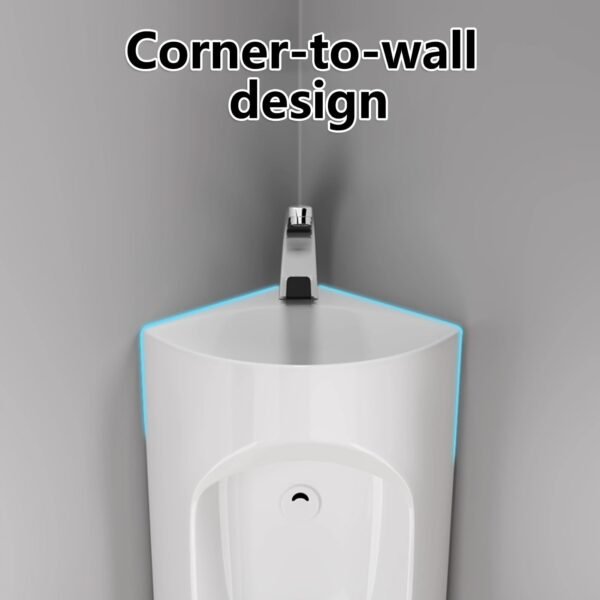 Version 1.0.0 Corner Ceramic Urinal with Integrated Wash Basin
