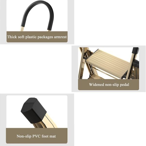 2-in-1 Aluminum 4-Step Folding Ladder & Clothes Airer, Freestanding Multifunctional Step Ladder with Non-Slip Pedals, No Assembly Required, for Indoor & Outdoor Use