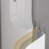 Version 1.0.0 Corner Ceramic Urinal with Integrated Wash Basin
