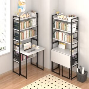 FoldSmart Kids Folding Study Desk with Bookshelf