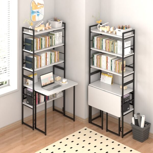FoldSmart Kids Folding Study Desk with Bookshelf
