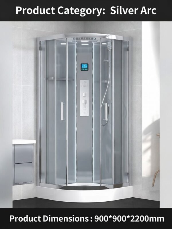Arc Glass Shower Enclosure for Modern Bathroom Wet-Dry Separation