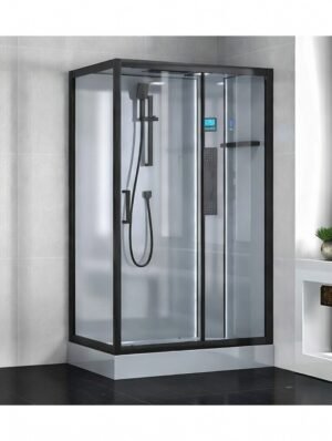 Rectangular Glass Shower Enclosure with Integrated Bathroom Wet-Dry Separation