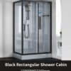 黑色长方形1200-900-2200 Rectangular Glass Shower Enclosure with Integrated Bathroom Wet-Dry Separation