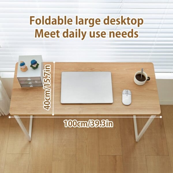 Space-Saving Folding Computer Desk - Portable No-Assembly Study Table for Small Home Offices